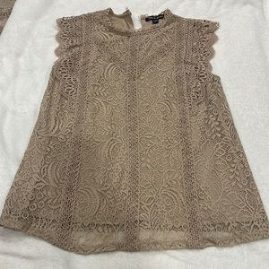Woman’s Tan Lace Tank-top